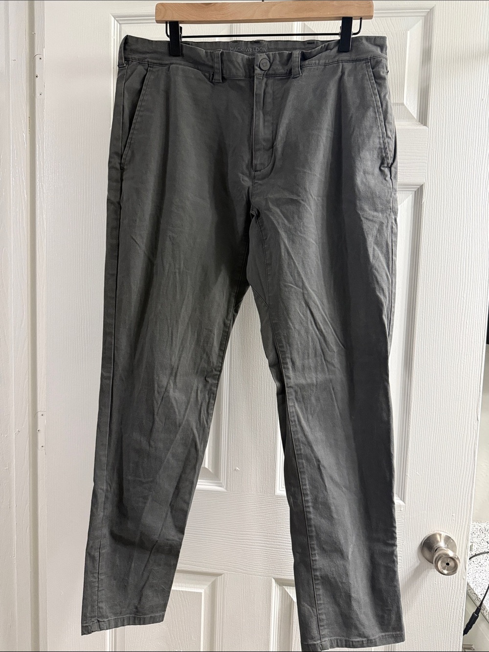 Mack Weldon Men's Charcoal Straight-Leg Chinos